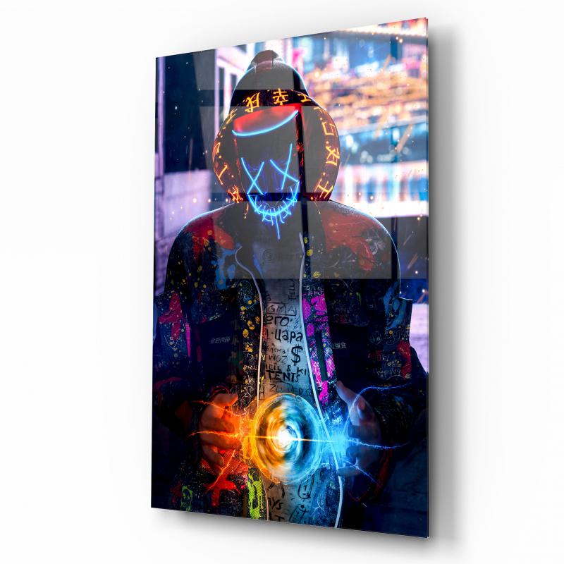 Neon Maske Dikey Cam Tablo