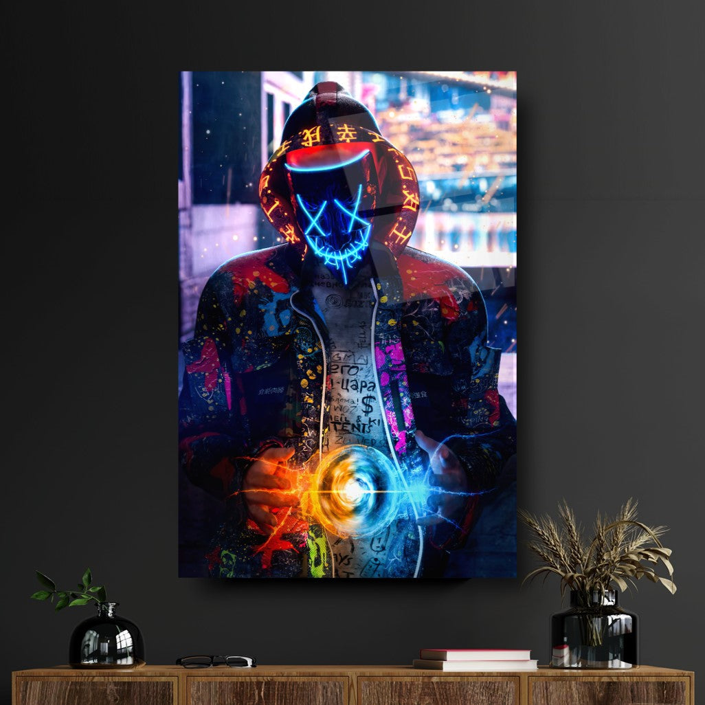 Neon Maske Dikey Cam Tablo