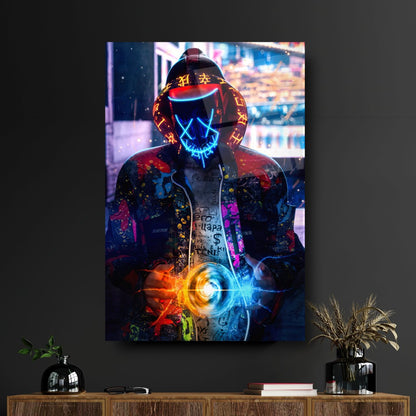 Neon Maske Dikey Cam Tablo