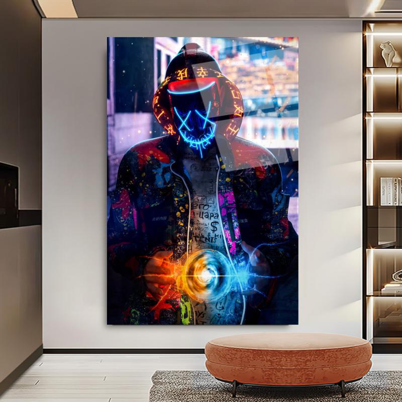Neon Maske Dikey Cam Tablo