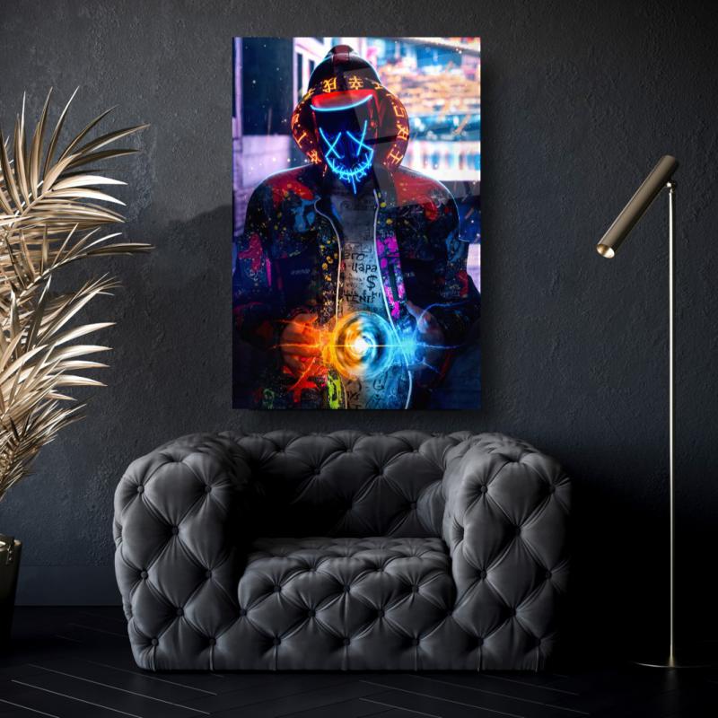 Neon Maske Dikey Cam Tablo