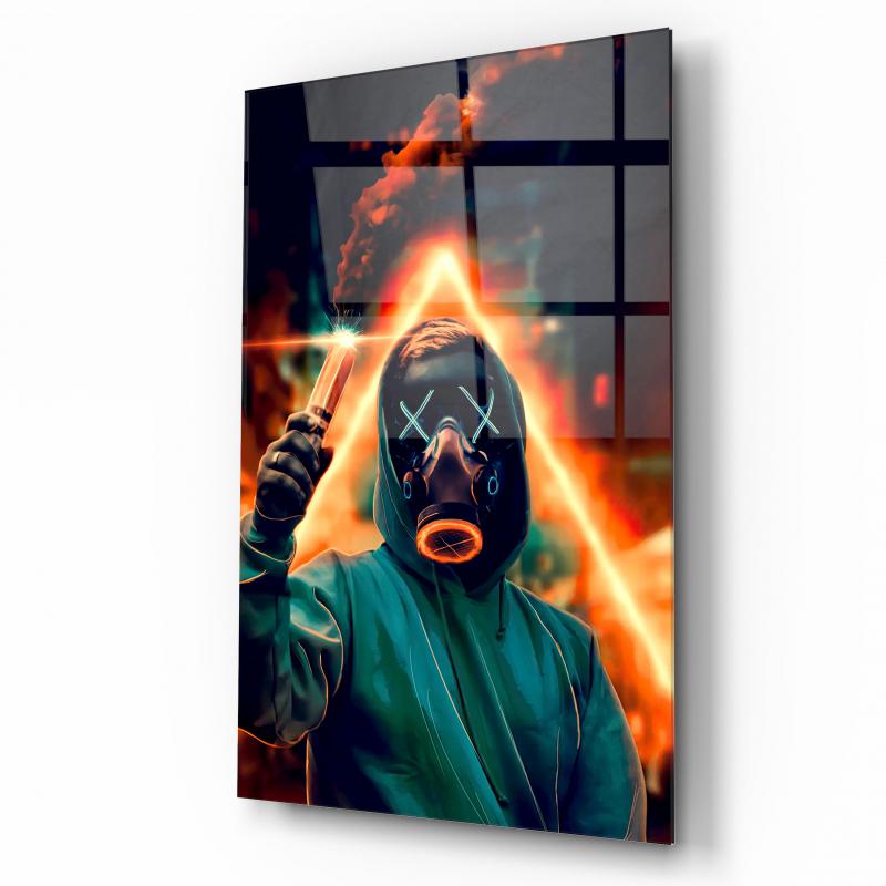 Neon Maske Dikey Cam Tablo