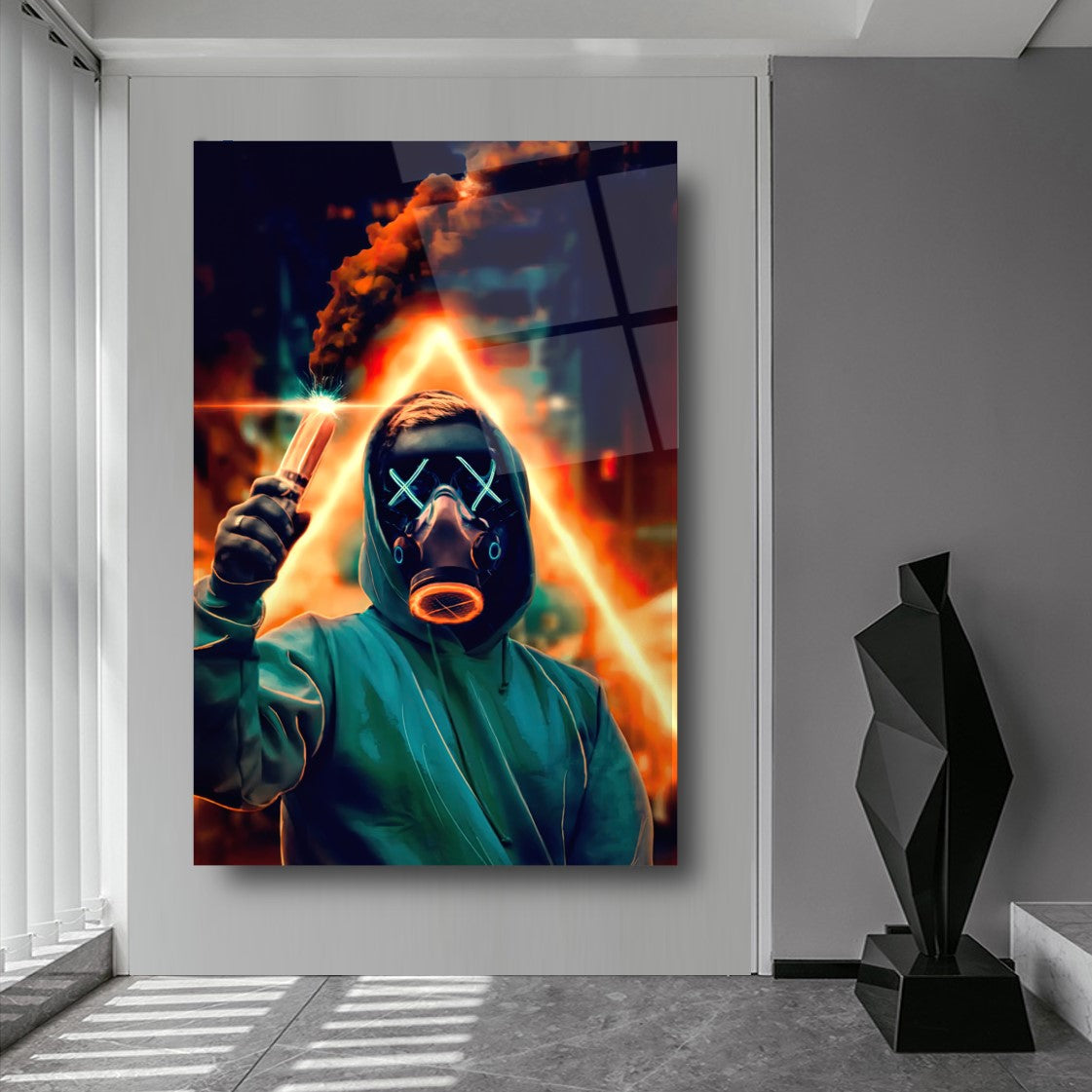Neon Maske Dikey Cam Tablo