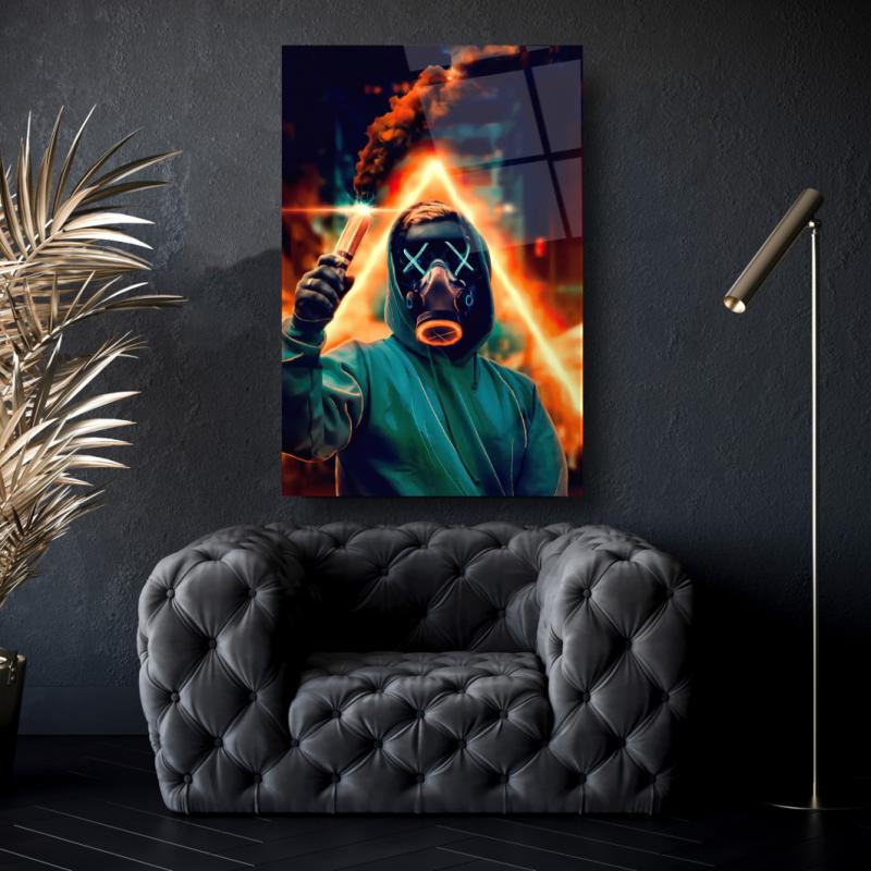 Neon Maske Dikey Cam Tablo