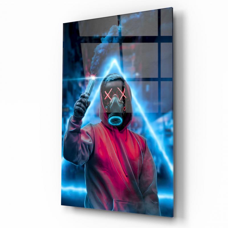 Neon Maske Dikey Cam Tablo