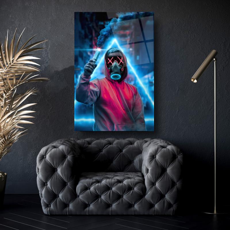 Neon Maske Dikey Cam Tablo