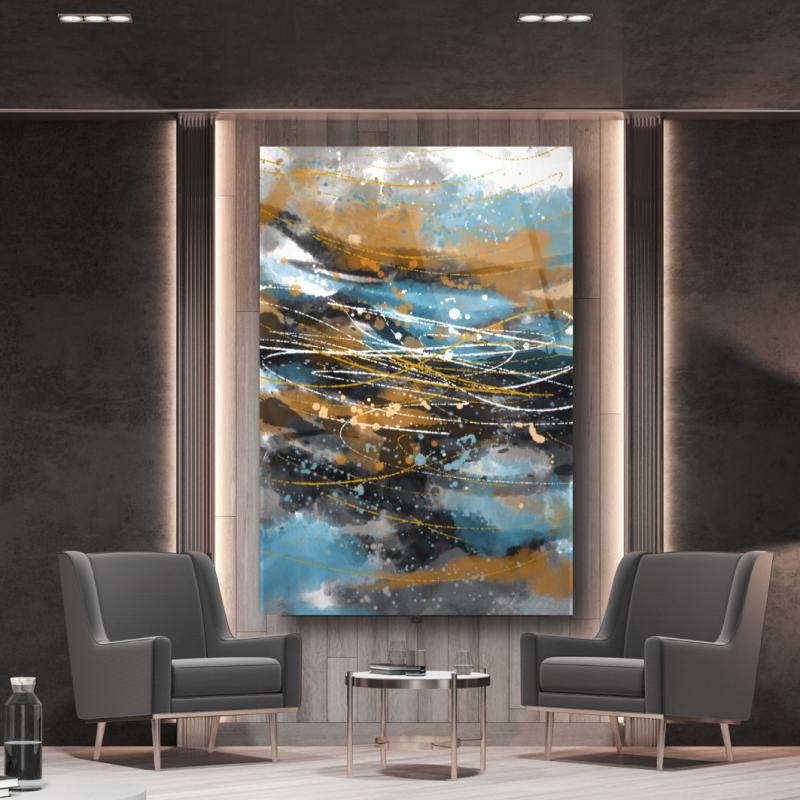 Soyut Dikey Cam Tablo