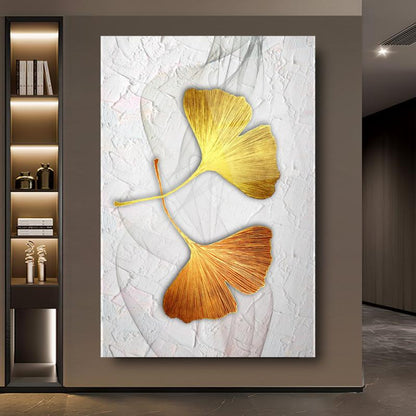 Yapraklar Dikey Cam Tablo