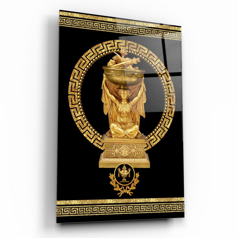 Antik Gold Dikey Cam Tablo