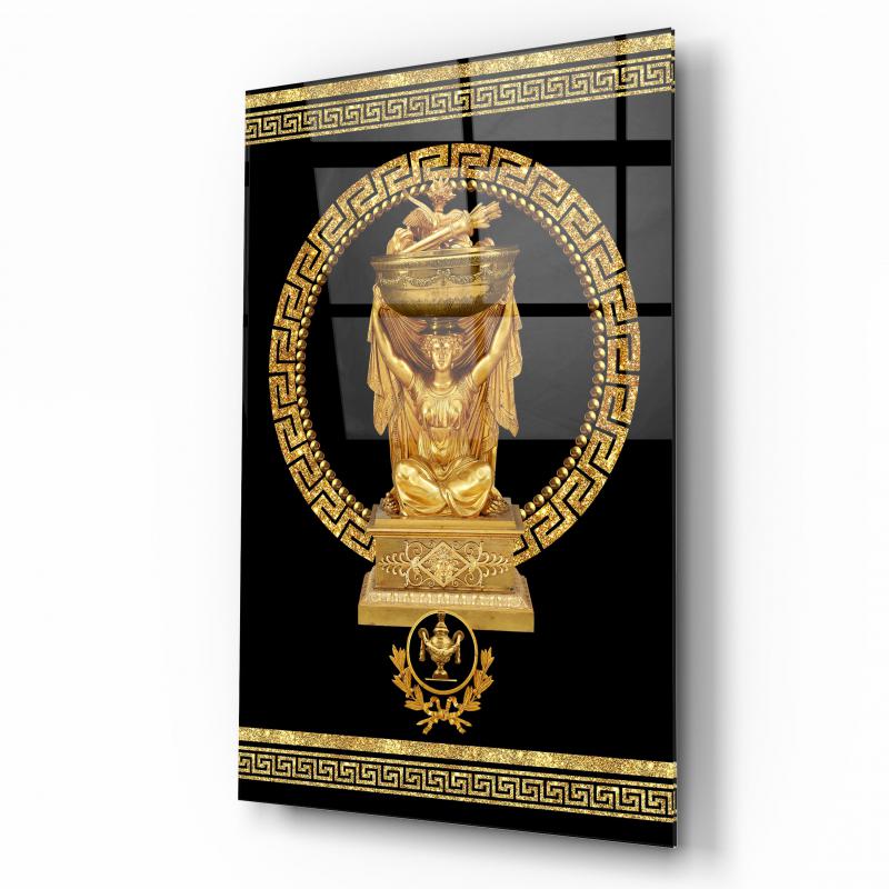 Antik Gold Dikey Cam Tablo