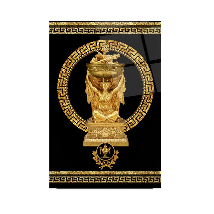 Antik Gold Dikey Cam Tablo