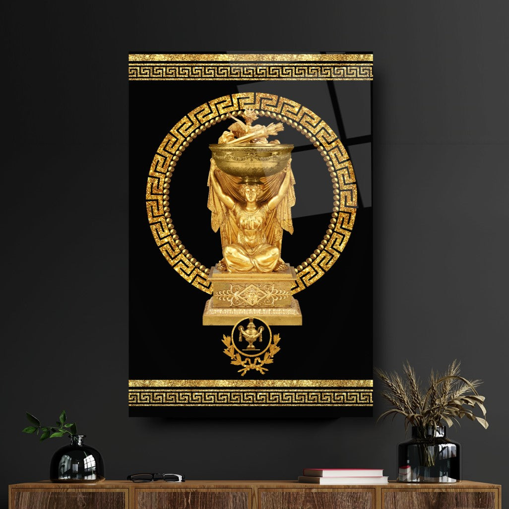 Antik Gold Dikey Cam Tablo