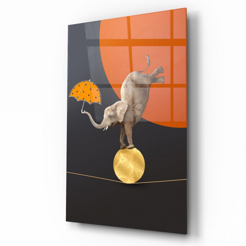Cambaz Fil Dikey Cam Tablo