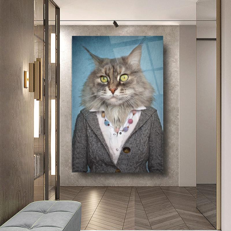 Kedi Dikey Cam Tablo