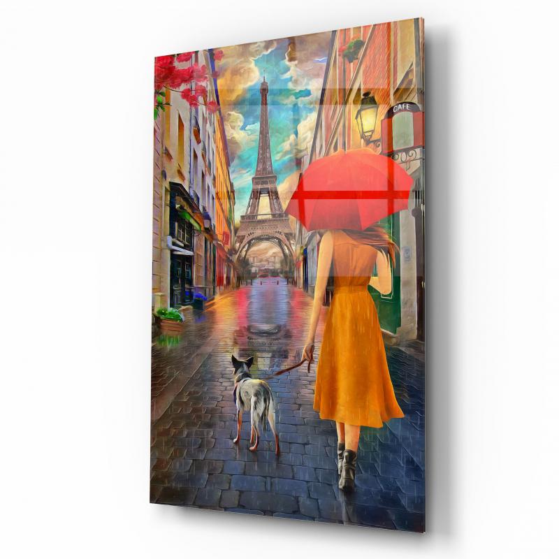 Paris Dikey Cam Tablo