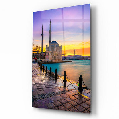 İstanbul Manzarası Dikey Cam Tablo