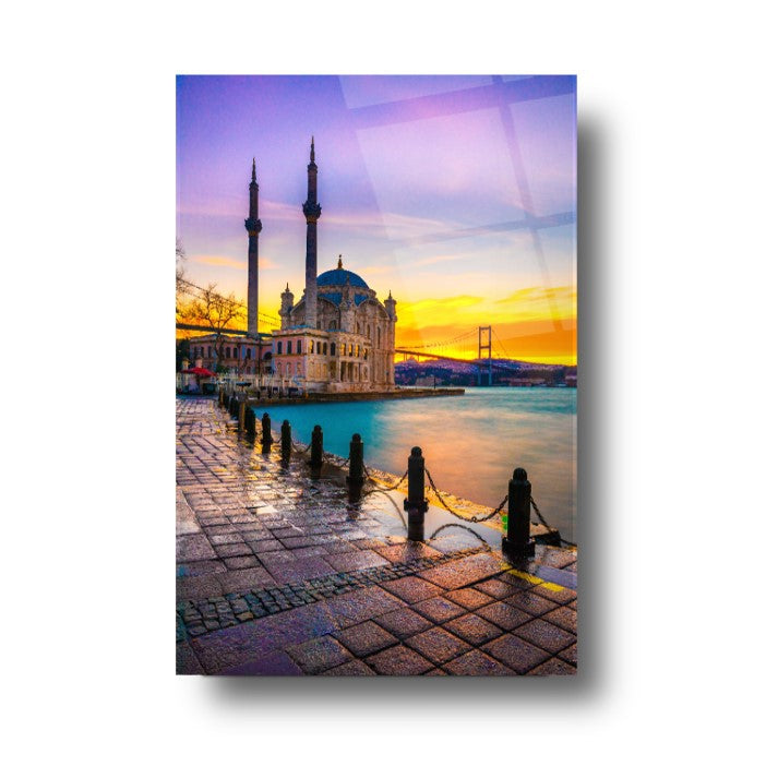 İstanbul Manzarası Dikey Cam Tablo