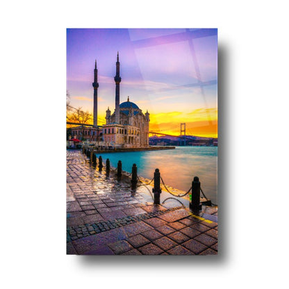 İstanbul Manzarası Dikey Cam Tablo