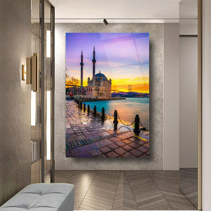 İstanbul Manzarası Dikey Cam Tablo