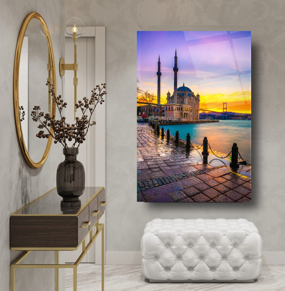 İstanbul Manzarası Dikey Cam Tablo