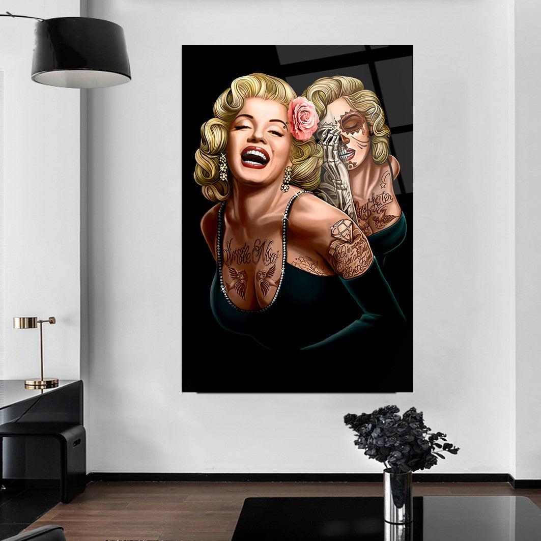 Marilyn Monroe Dikey Cam Tablo