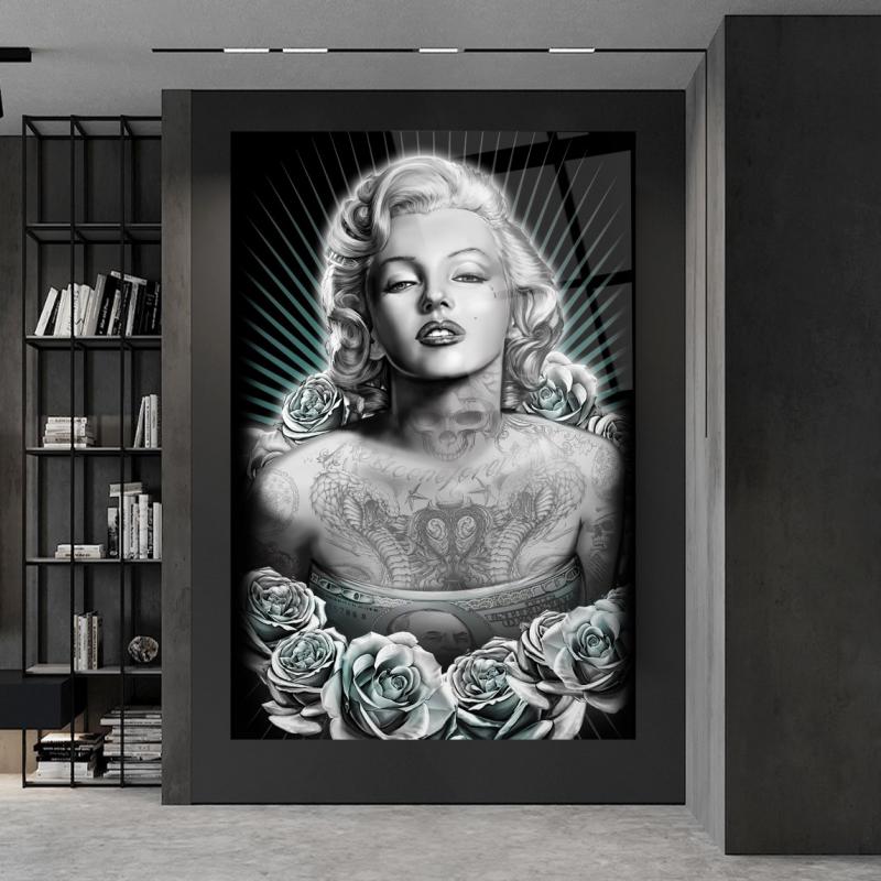 Marilyn Monroe Dikey Cam Tablo
