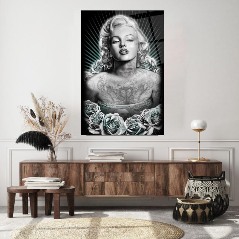 Marilyn Monroe Dikey Cam Tablo