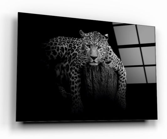 Leopar Yatay Cam Tablo