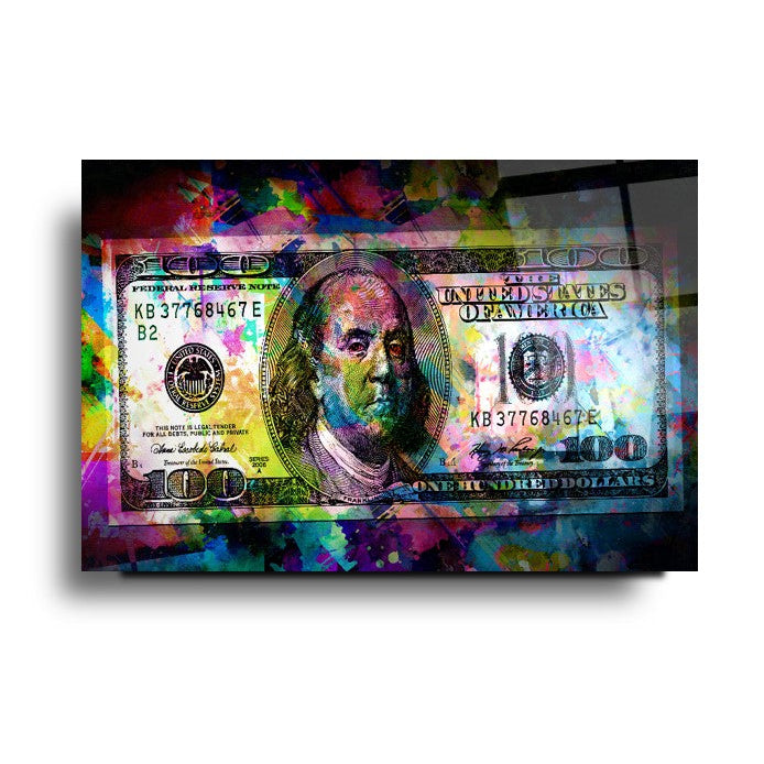 Neon Dolar Yatay Cam Tablo
