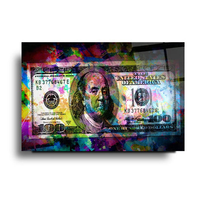 Neon Dolar Yatay Cam Tablo