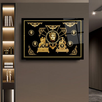 Gold Desenler Yatay Cam Tablo