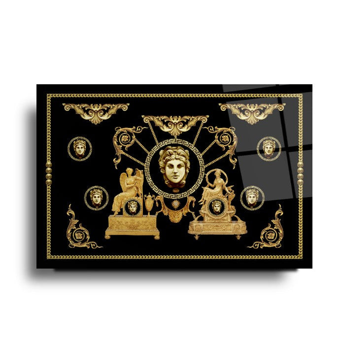 Gold Desenler Yatay Cam Tablo
