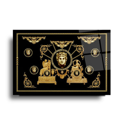 Gold Desenler Yatay Cam Tablo