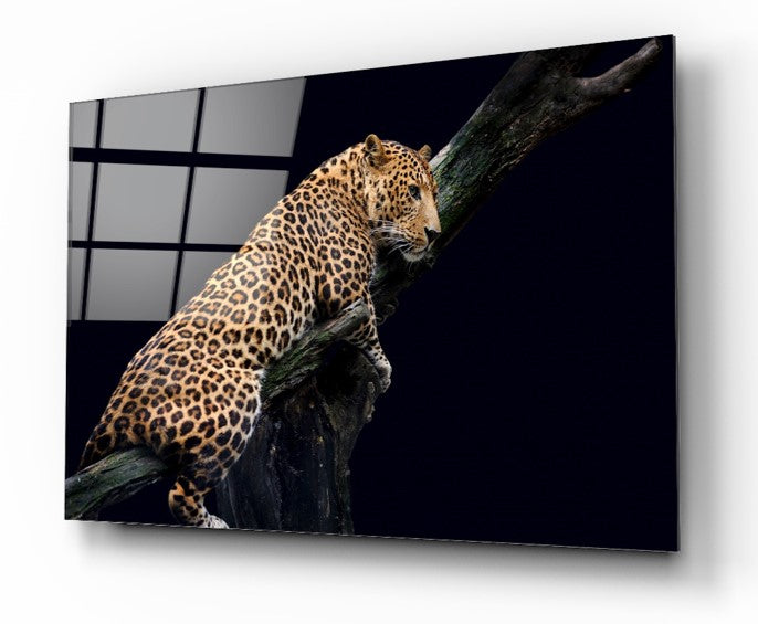 Leopar Yatay Cam Tablo