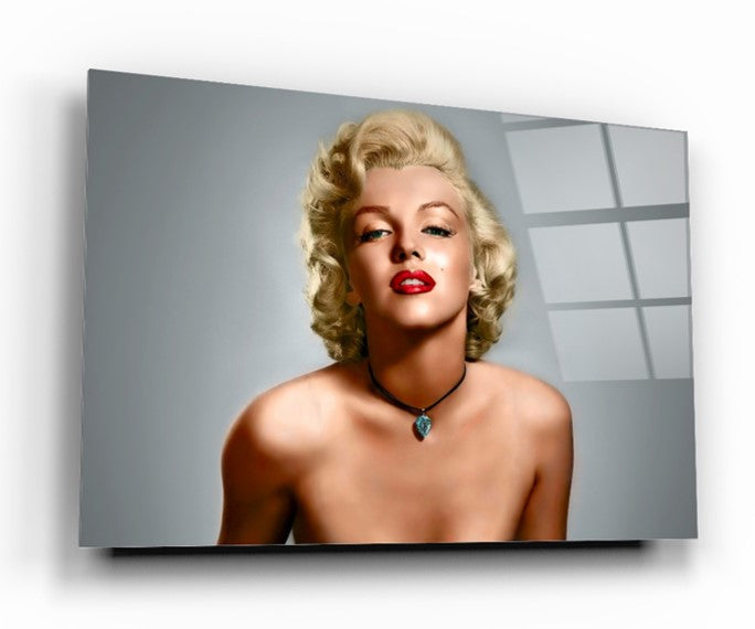 Marilyn Monroe Yatay Cam Tablo