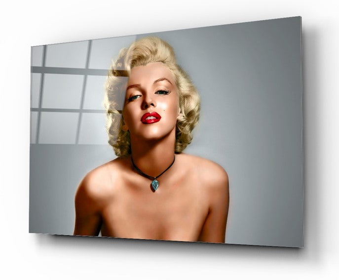 Marilyn Monroe Yatay Cam Tablo