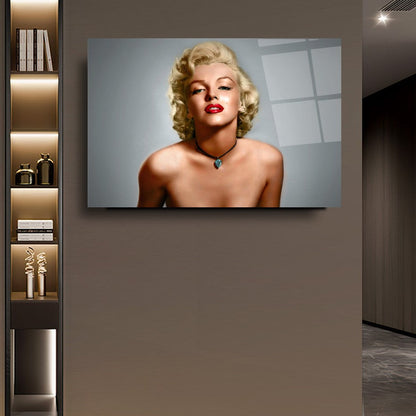 Marilyn Monroe Yatay Cam Tablo