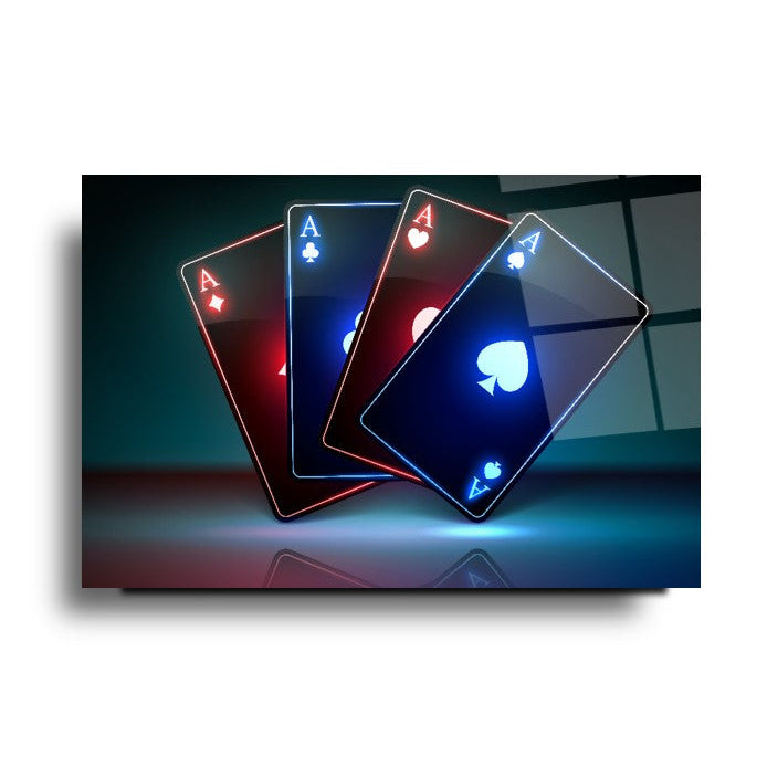 Neon Kartlar Yatay Cam Tablo