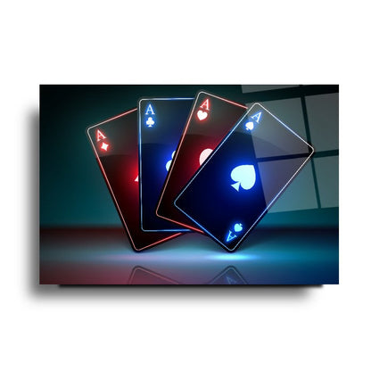 Neon Kartlar Yatay Cam Tablo