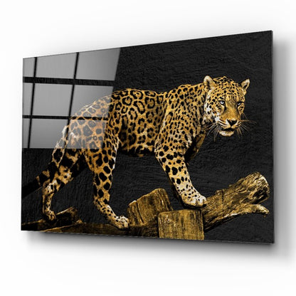 Leopar Yatay Cam Tablo