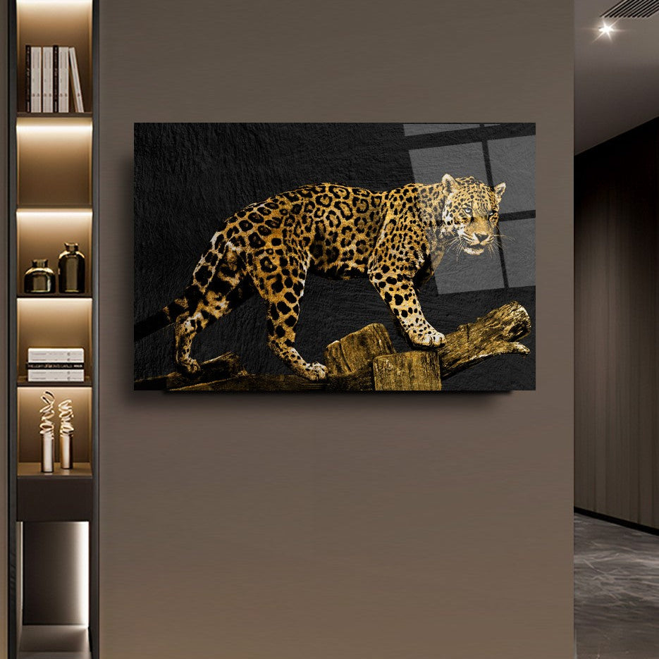 Leopar Yatay Cam Tablo
