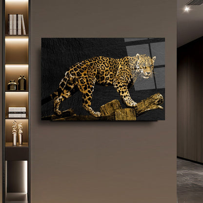 Leopar Yatay Cam Tablo