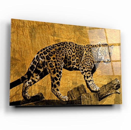 Leopar Yatay Cam Tablo