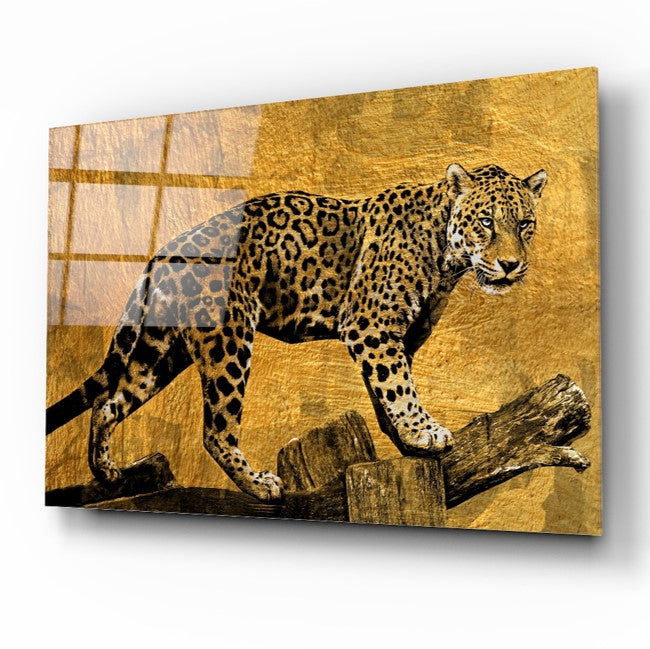 Leopar Yatay Cam Tablo