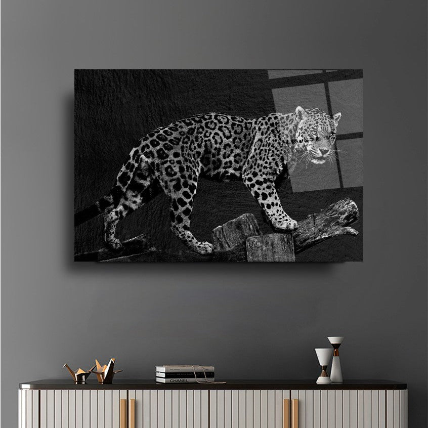 Leopar Yatay Cam Tablo