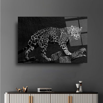 Leopar Yatay Cam Tablo