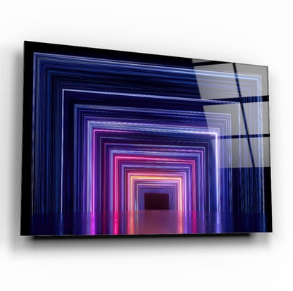 Neon Koridor Yatay Cam Tablo