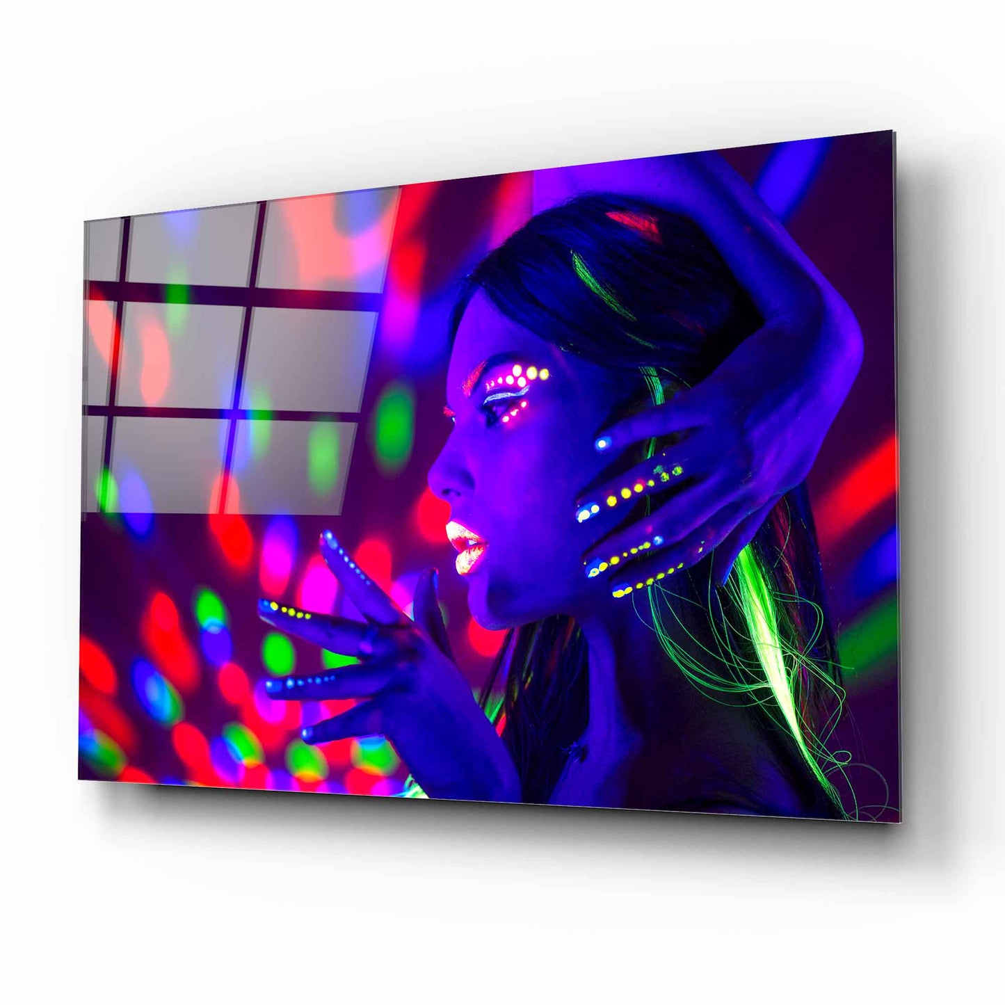 Neon Kadın Yatay Cam Tablo