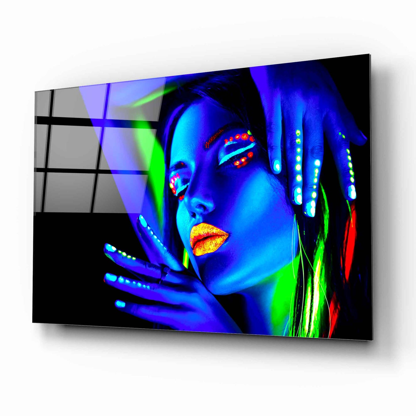 Neon Kadın Yatay Cam Tablo