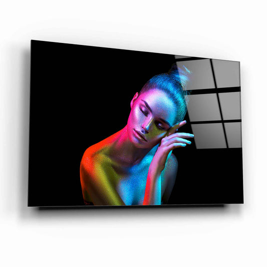 Neon Kadın Yatay Cam Tablo